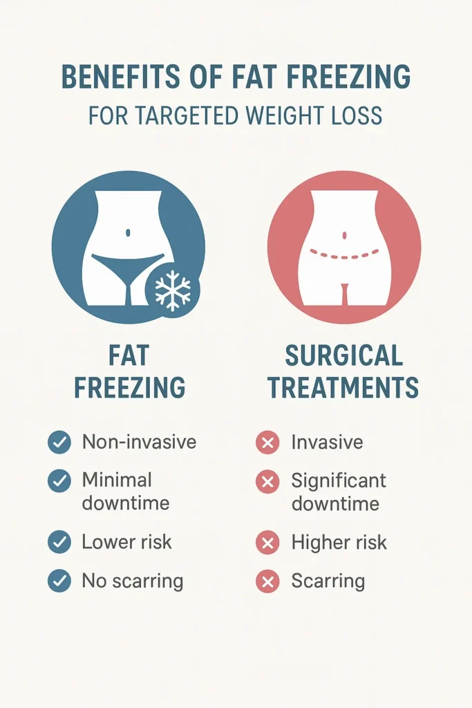 graphic showing the benefits of fat freezing King's Lynn