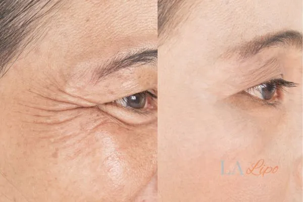 Before and after results of woman - HI-fu wrinkles reduction treatment King's Lynn